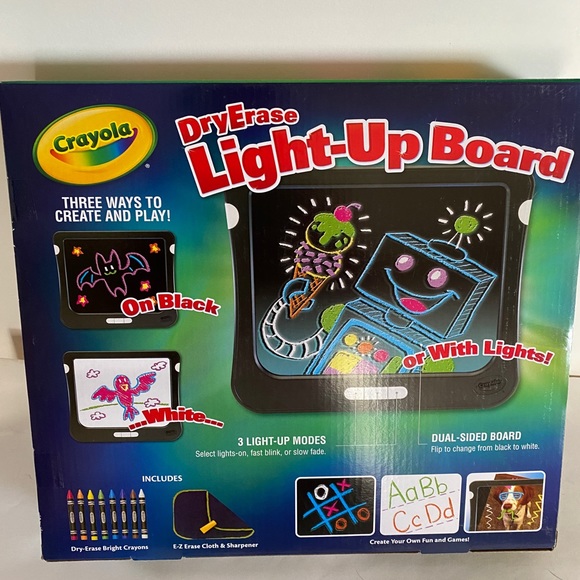 Crayola Dry Erase Light Up Board Dual Sided Drawing Toy NWB - Picture 3 of 7